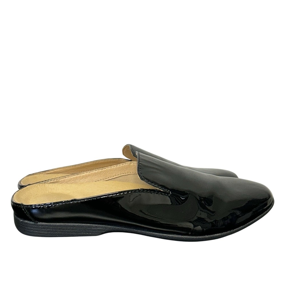 Dansko Black Patent Leather Lexie Slip On Mule Casual Flat Women's Size 39 8.5-9